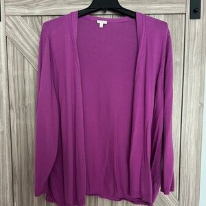 Talbots Purple Cardigan Lightweight Knit Sweater